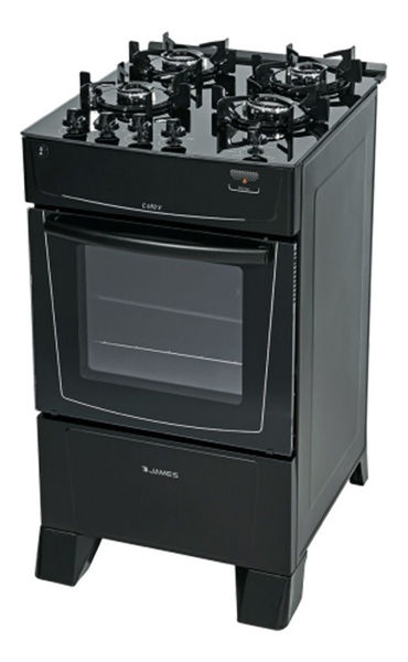 Imagen de Cocina A Gas James C 690 V Mesada Vidrio Negro La Sensacion