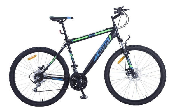 Imagen de Mountain Bike Masculina Kova Alpes R27.5 21v Cambios Shimano Color Negro/azul Con Pie De Apoyo