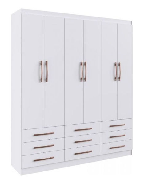 Imagen de Ropero Placard Doripel Con 6 Puertas Y 9 Cajones - Blanco