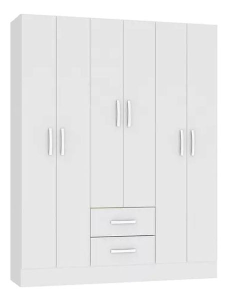 Imagen de Ropero Placard 6 Puertas Batientes Y 2 Cajones Sensacion - Blanco