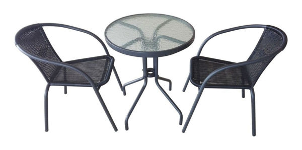 Imagen de Juego De Jardin Set Rattan 2 Sillas + Mesa Sensacion