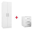 Imagen de Ropero 2 Ptas Estantes + Mesa De Luz 3 Cajones Sensacion