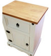 Imagen de Mesa De Luz 1 Cajon Y Puerta Madera Pino Blanco/cera Sensa