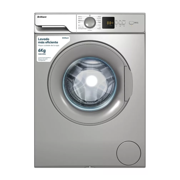 Imagen de LAVARROPA BRILLIANT 6KG INOX BREV6WMS