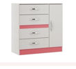 Imagen de Comoda 4 Cajones 1 Puerta Y Espacio Colores Flex Sensacion Color Rosa