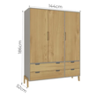 Imagen de ROPERO 3 PUERTAS 1608 BLANCO WOOD